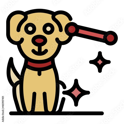 Groomer dog icon. Outline groomer dog vector icon color flat isolated