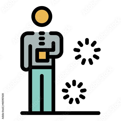 Modern butler icon. Outline modern butler vector icon color flat isolated