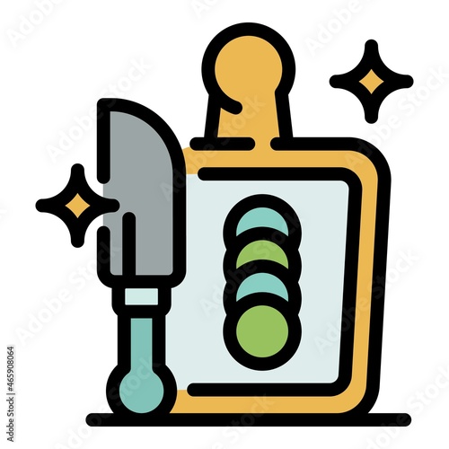 Butler knife icon. Outline butler knife vector icon color flat isolated