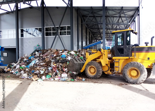 Waste recycling station. Waste sorting. Separate garbage collection.