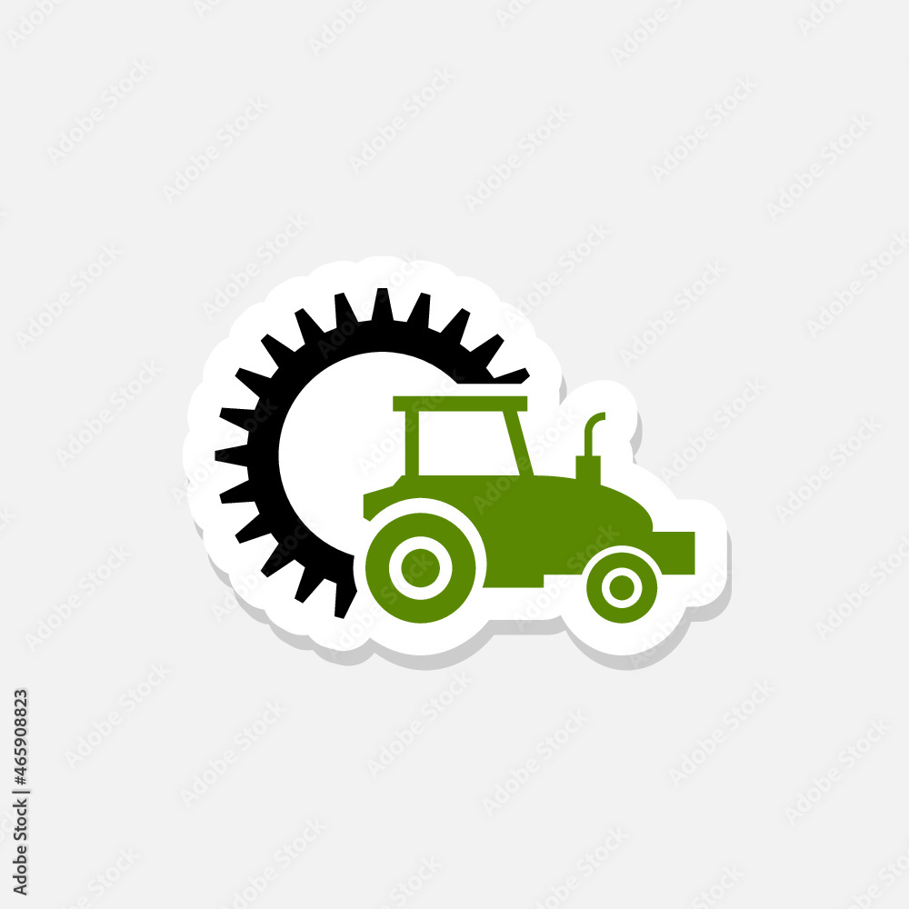 Tractor agriculture farm field tool sticker icon logo design template Tractor agriculture farm field tool sticker icon logo design template
