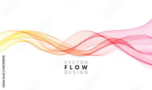 Vector abstract colorful flowing wave lines isolated on white background. Design element for wedding invitation, greeting card © Maryna Stryzhak