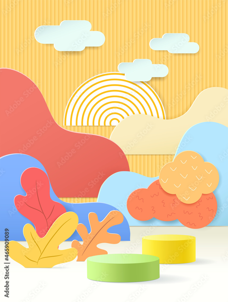 Minimal background mock up with podium for product display. 3d rendering. Minimal background mock up with podium for product display. 3d rendering.