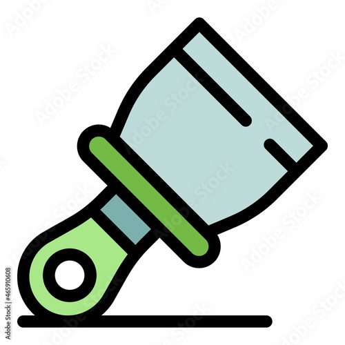 Wall putty knife icon. Outline wall putty knife vector icon color flat isolated