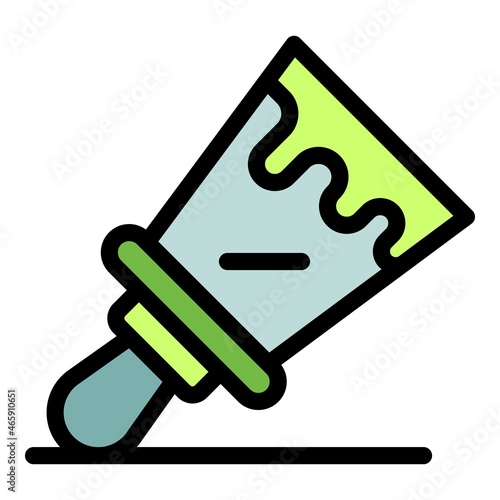 Build putty knife icon. Outline build putty knife vector icon color flat isolated