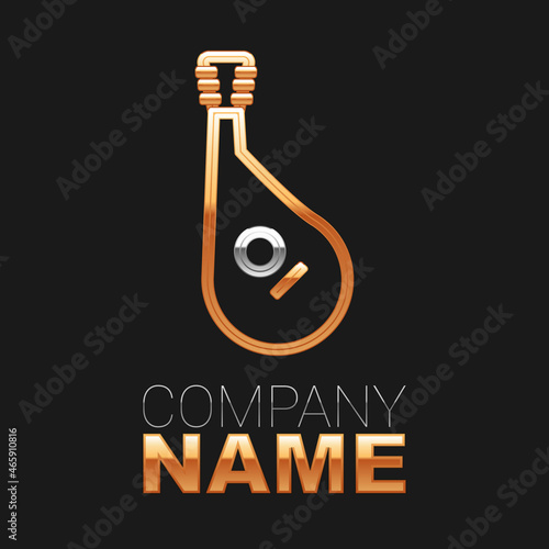 Line Ukrainian traditional musical instrument bandura icon isolated on black background. Colorful outline concept. Vector