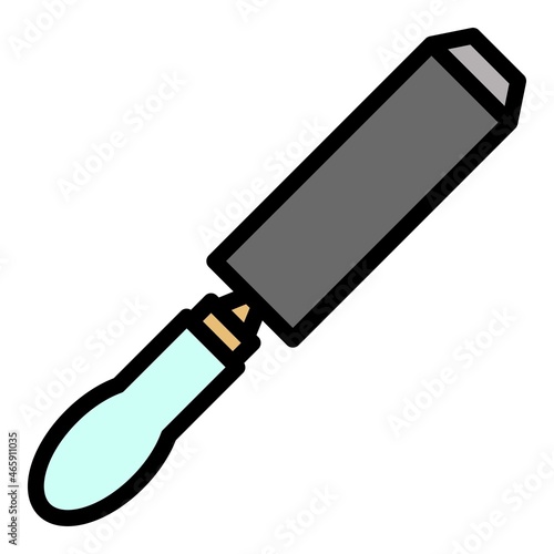 Chisel instrument icon. Outline chisel instrument vector icon color flat isolated