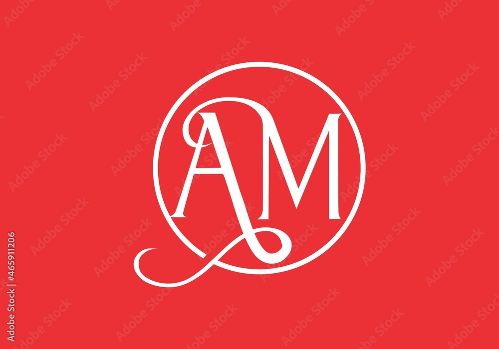 Unique shape of AM initial letter Unique shape of AM initial letter
