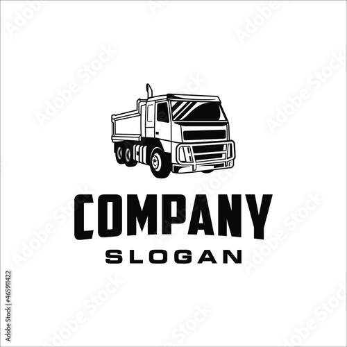 Dump truck logo with masculine style design