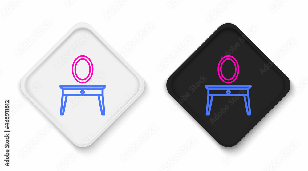 Line Dressing table icon isolated on white background. Colorful outline concept. Vector Line Dressing table icon isolated on white background. Colorful outline concept. Vector
