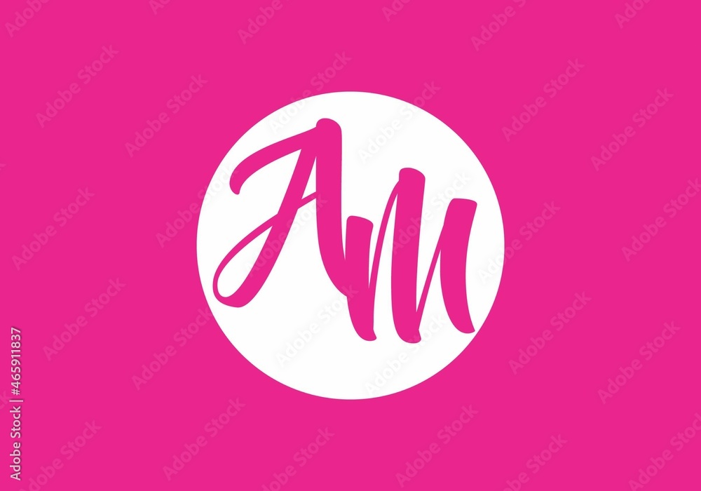 Fototapeta premium Unique shape of AM initial letter