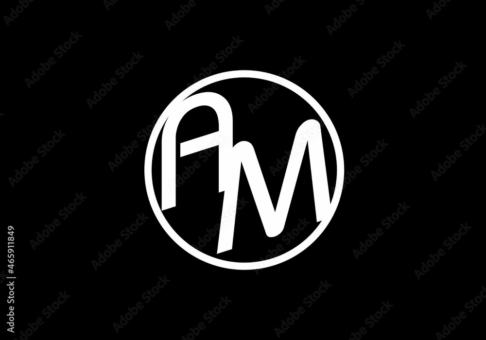 Unique shape of AM initial letter Unique shape of AM initial letter
