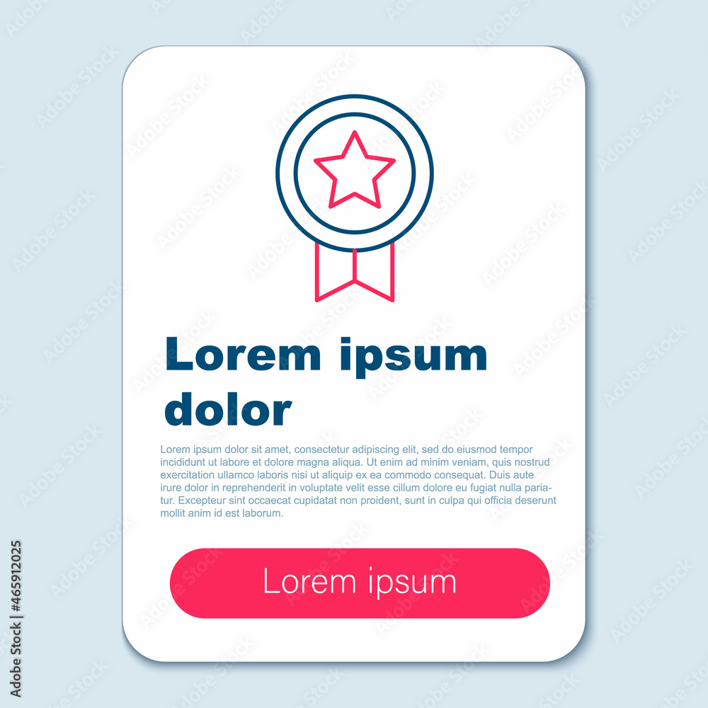 Line Game rating with medal icon isolated on grey background. Level results for game. Colorful outline concept. Vector Line Game rating with medal icon isolated on grey background. Level results for game. Colorful outline concept. Vector