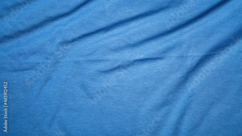 beautiful blue natural fabric cotton jersey. Top view. tailoring of elegant textile. Texture. Background