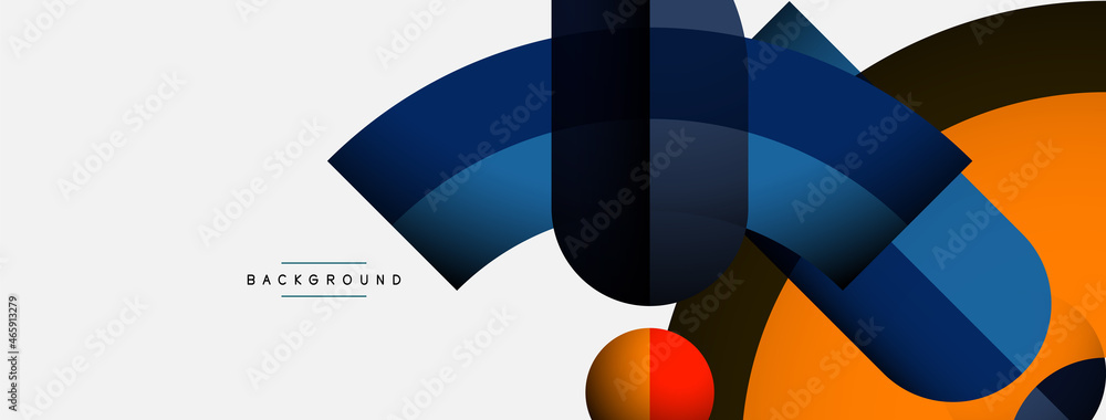 Geometric abstract background. Round shapes, circles, lines composition for wallpaper banner background or landing page Geometric abstract background. Round shapes, circles, lines composition for wallpaper banner background or landing page