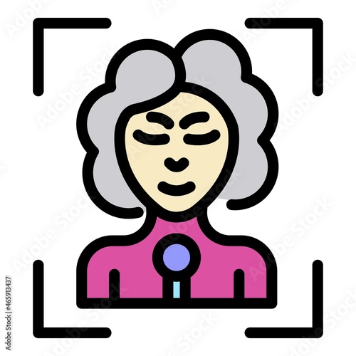 Live tv reporter icon. Outline live tv reporter vector icon color flat isolated