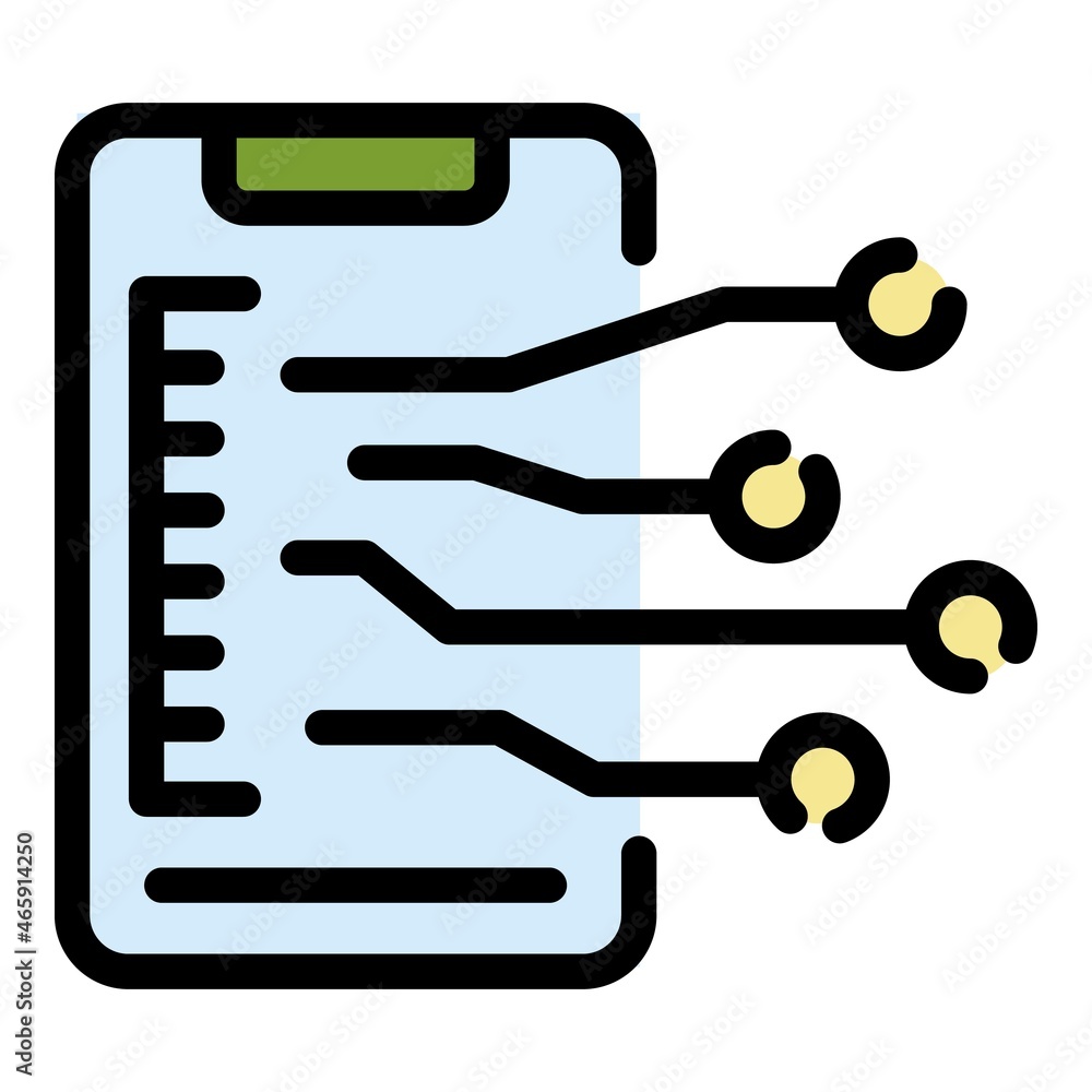 Smartphone communication scheme icon. Outline smartphone communication scheme vector icon color flat isolated Smartphone communication scheme icon. Outline smartphone communication scheme vector icon color flat isolated