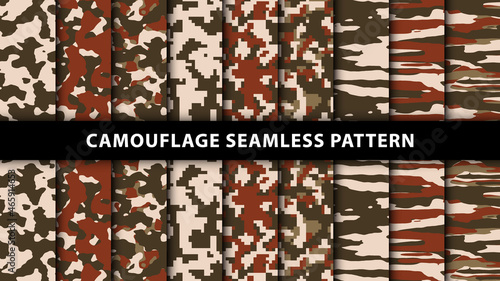 Military and army camouflage seamless pattern