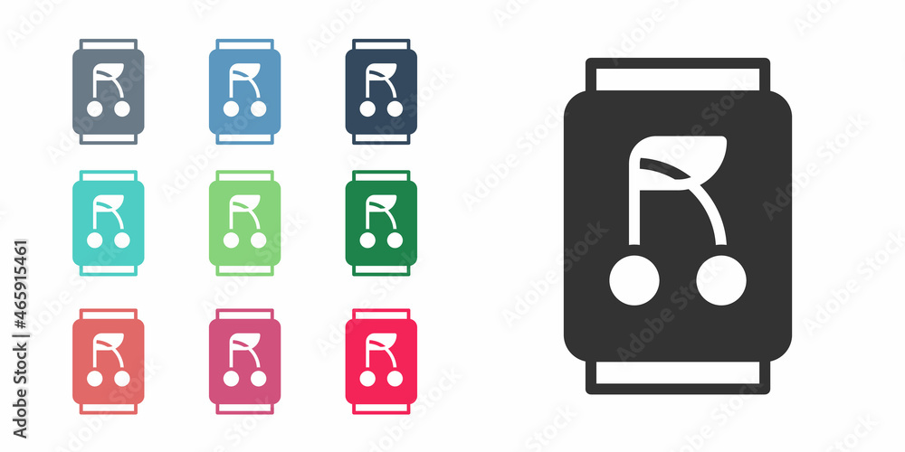 Black Soda can icon isolated on white background. Set icons colorful. Vector Black Soda can icon isolated on white background. Set icons colorful. Vector