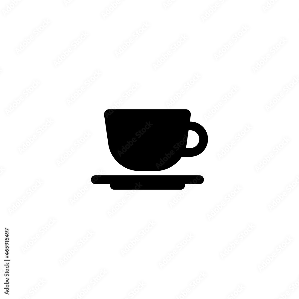 Hot cup icon. Mug with tea or coffee icon flat. Black logo or label isolated on white background. Hot cup icon. Mug with tea or coffee icon flat. Black logo or label isolated on white background.