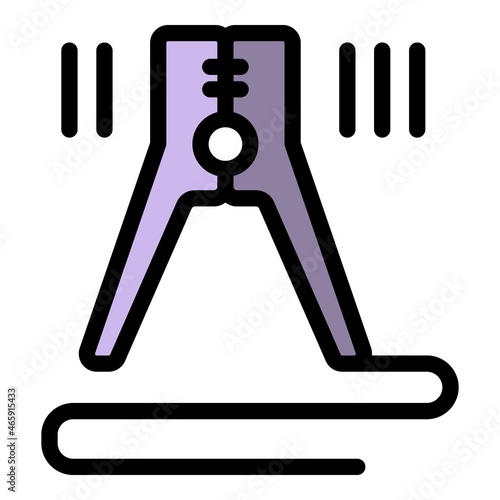 Electric clamp icon. Outline electric clamp vector icon color flat isolated
