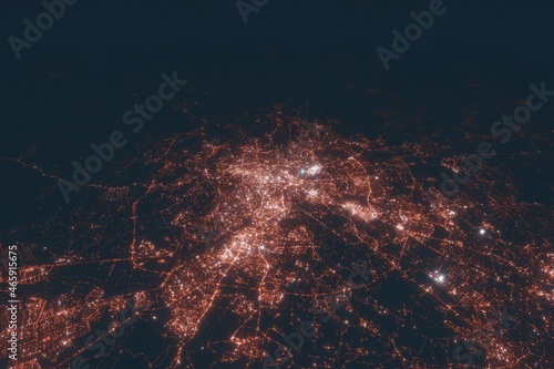 Photography Rome aerial view at night