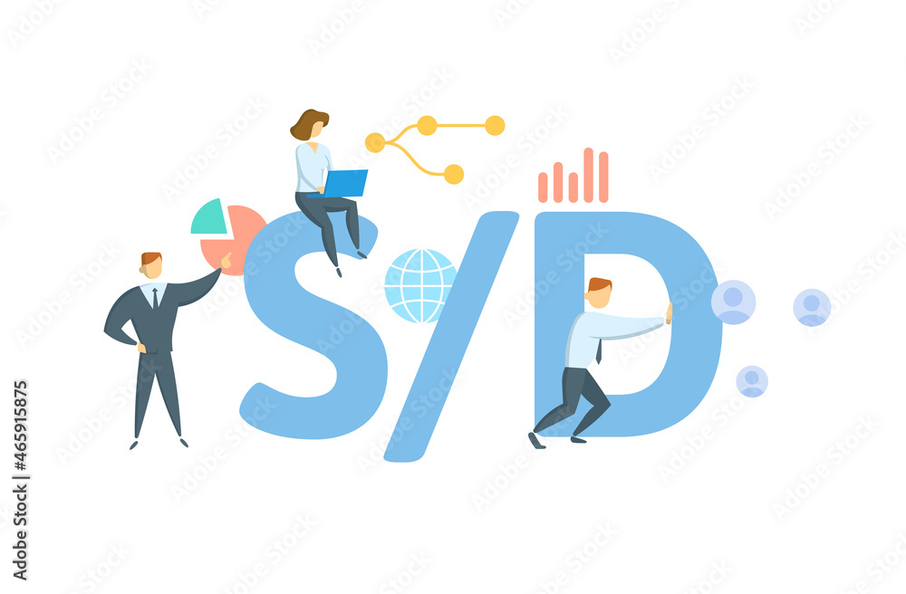 SD, Sight Draft. Concept with keyword, people and icons. Flat vector illustration. Isolated on white. SD, Sight Draft. Concept with keyword, people and icons. Flat vector illustration. Isolated on white.