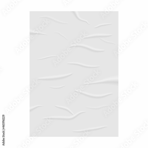 Realistic wrinkle paper with wet glued texture.