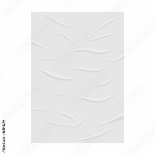 Realistic wrinkle paper with wet glued texture.