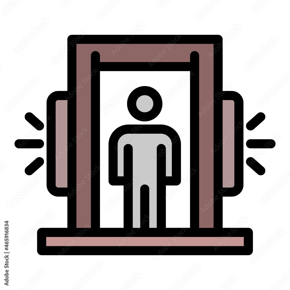 Fototapeta premium Protection metal detector icon. Outline protection metal detector vector icon color flat isolated