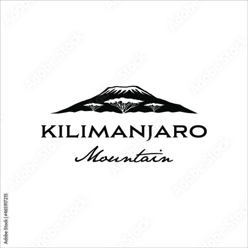 Kilimanjaro mountain logo with classic style design photo