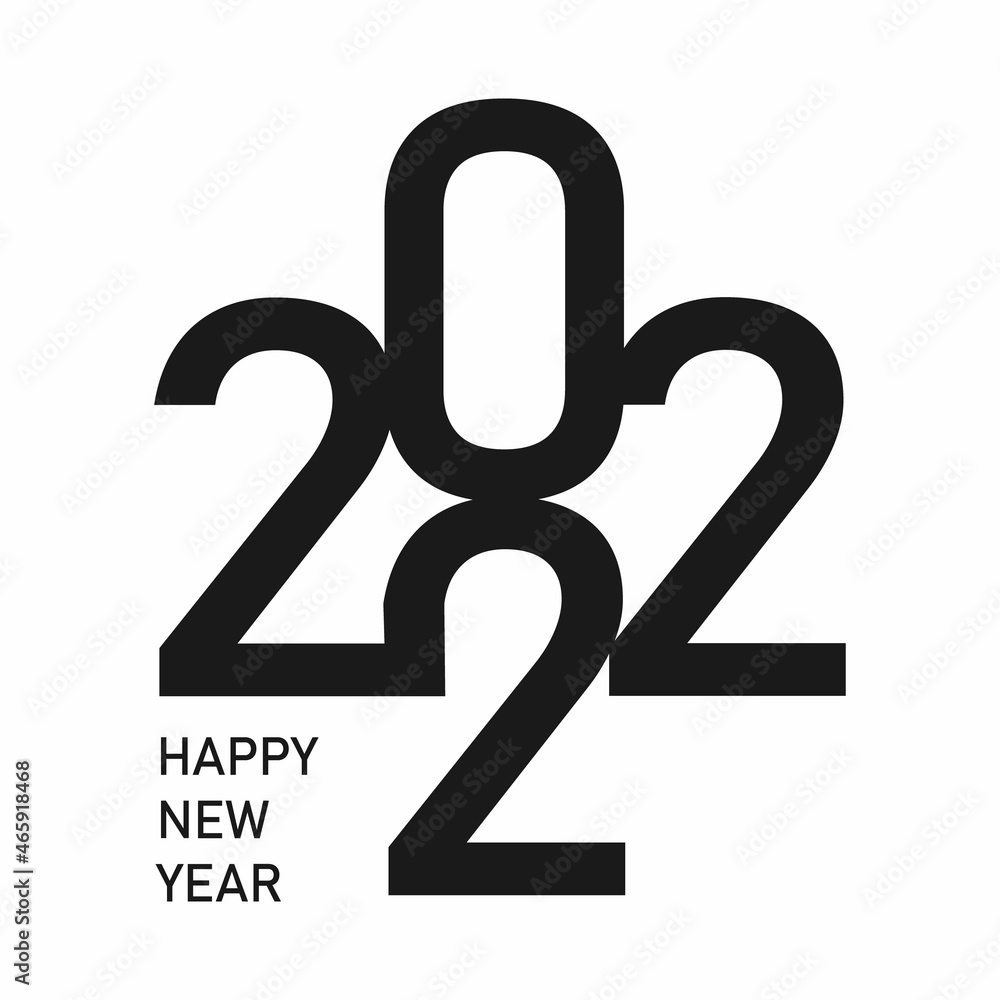 Happy New Year 2021 text design logo. Happy New Year 2021 text design logo.