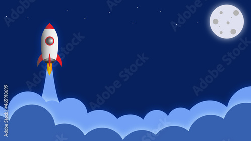 Rocket In The Night Sky