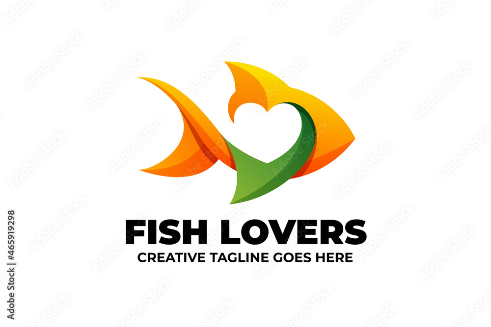 Fish Food Lover Gradient Logo Fish Food Lover Gradient Logo