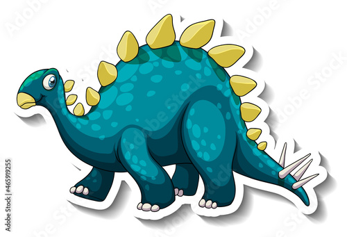 Stegosaurus dinosaur cartoon character sticker