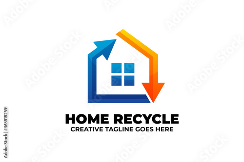 Home Building Recycle Gradient Logo