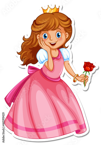 Beautiful princess cartoon character sticker