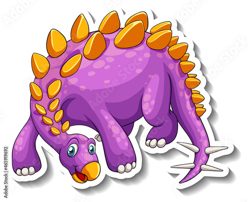 Stegosaurus dinosaur cartoon character sticker