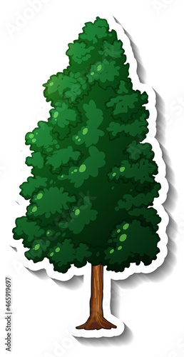 Tree sticker isolated on white background