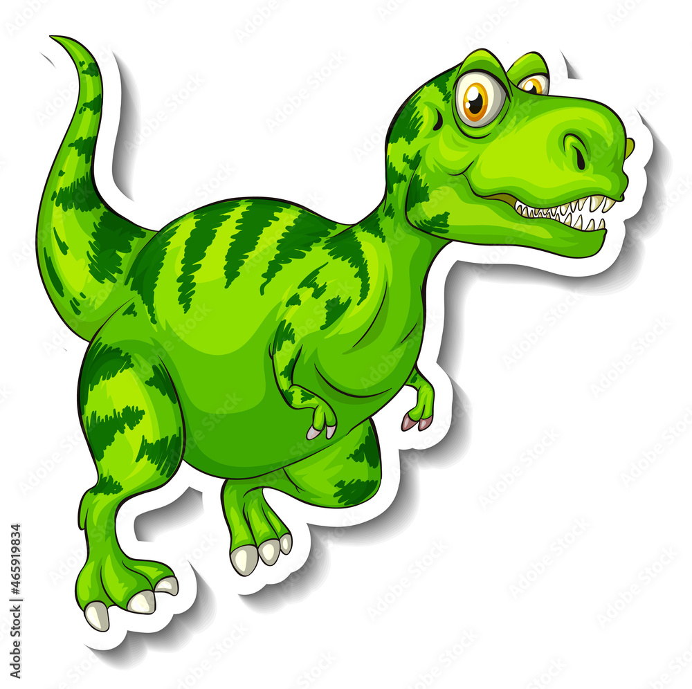 Obraz premium Tyrannosaurus dinosaur cartoon character sticker