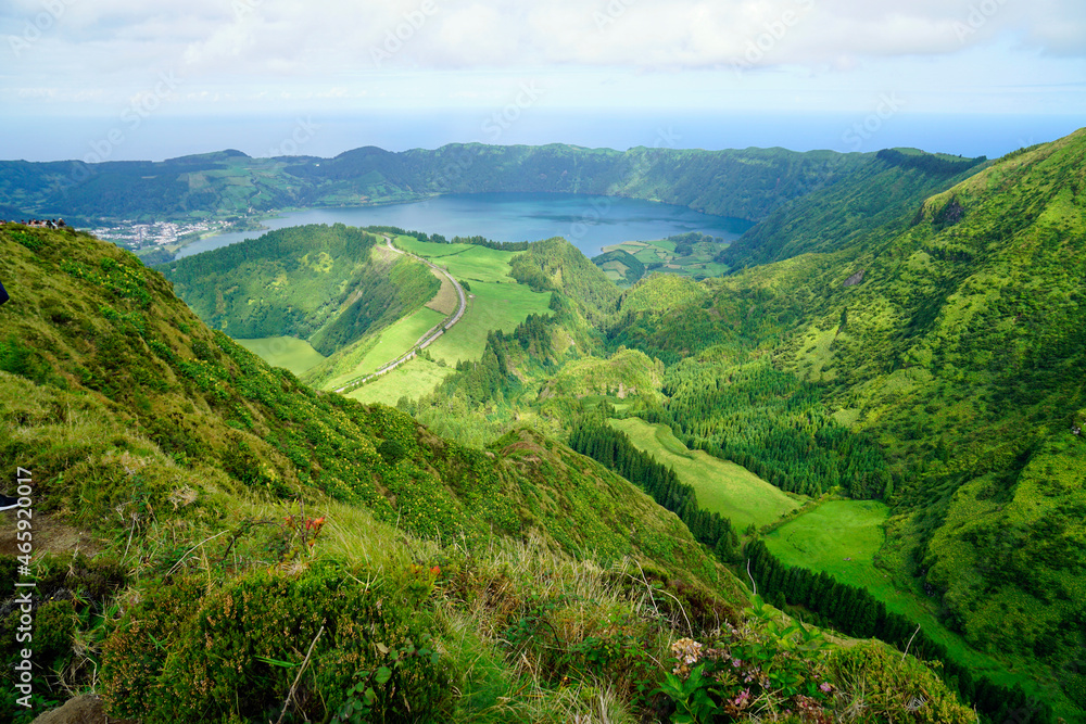 Amazing landscape on azores island sao miguel