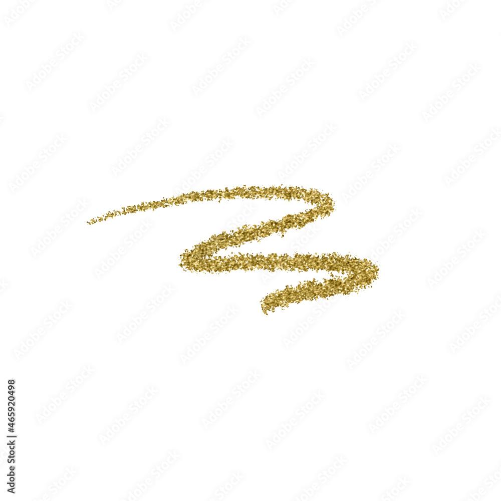 A brushstroke with gold glitter texture isolated on white background. Christmas glowing decoration. A brushstroke with gold glitter texture isolated on white background. Christmas glowing decoration.