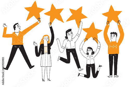 Five star rating positive feedback and high evaluation level.
