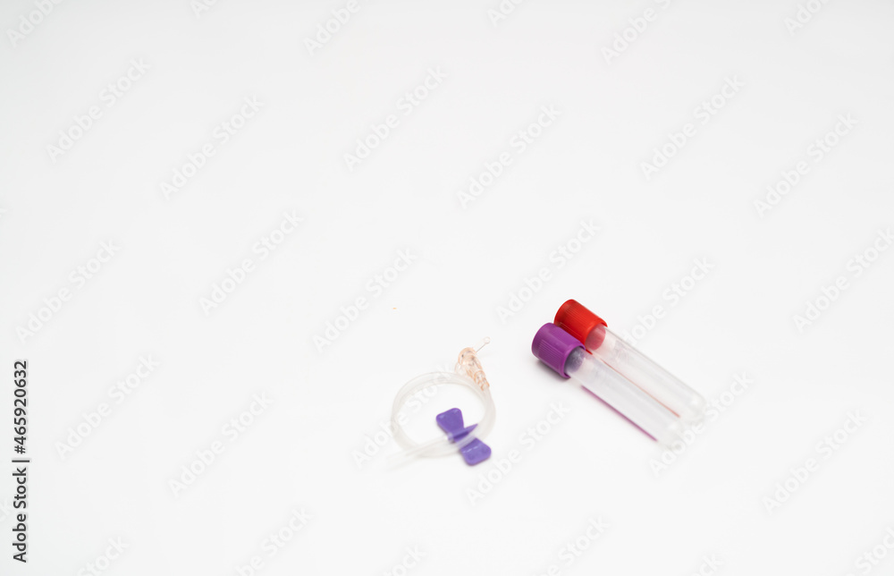 Test tubes collect blood samples for health checks. annual body for research laboratories and spaces for inserting medical text Test tubes collect blood samples for health checks. annual body for research laboratories and spaces for inserting medical text