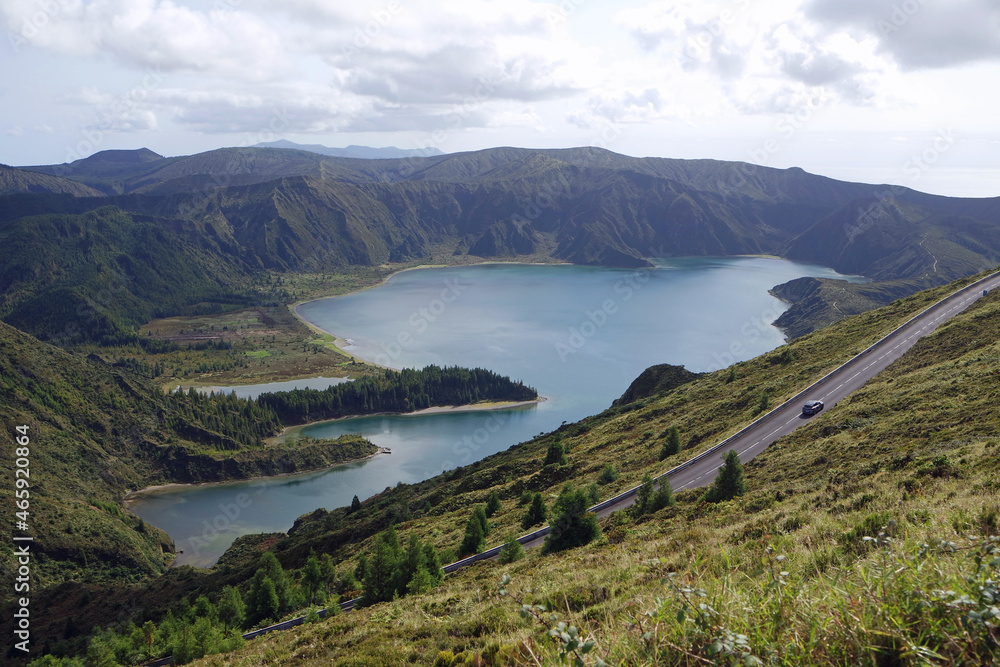 viewpoint over lake fogo on the azores