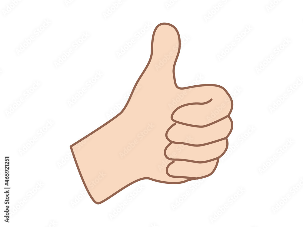 Hand gesture with a thumb. Cartoon vector illustration Hand gesture with a thumb. Cartoon vector illustration