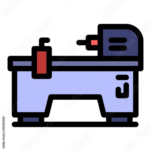 Electric milling machine icon. Outline electric milling machine vector icon color flat isolated