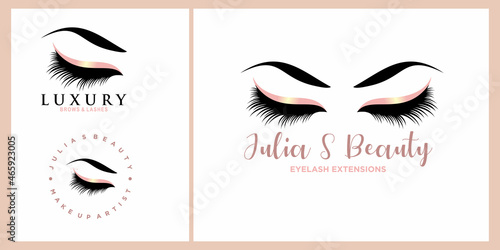 Luxury beauty eyelashes extension logo 