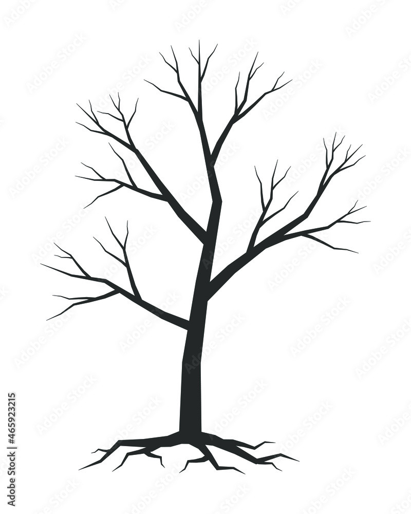 Obraz premium Tree trunk silhouette. Wood branch icon. Forest symbol. Vector illustration image.