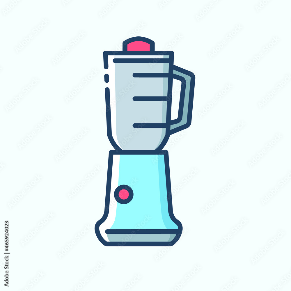 Juicer blender appliance with glass container colored icon. Household and kitchen electronic appliances icons. Vector stylish outline illustrations on light background. Juicer blender appliance with glass container colored icon. Household and kitchen electronic appliances icons. Vector stylish outline illustrations on light background.